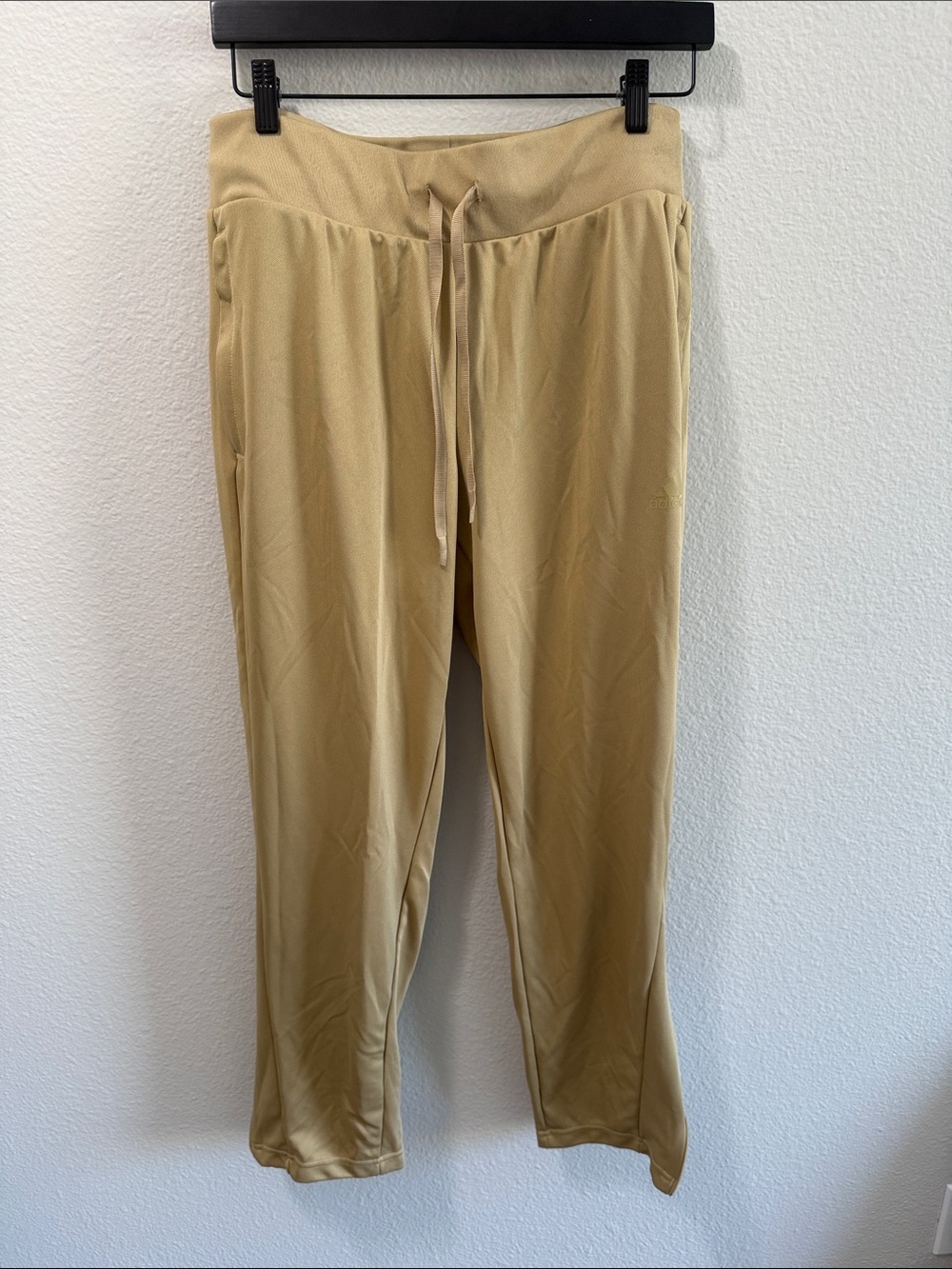 adidas Gold Beige Aeroready Tapered Drawstring Jogger Track Pants XL